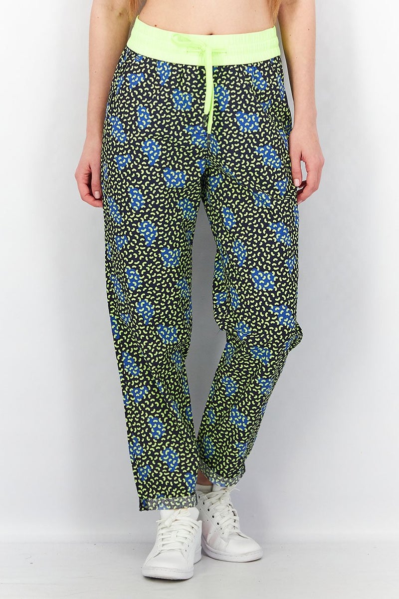 EDC Women Regular Fit Side Pocket All Over Print Pants, Navy Combo - Image 1